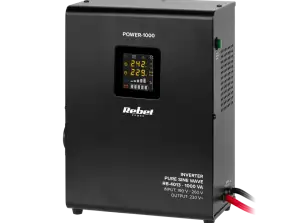 Seinälle Asennettava Varavoima Rebel POWER 1000 puhtaan sinusaaltoinvertteri ja lataustoiminto 12V 230V 1000VA/700W