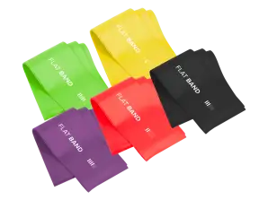 Latex exercise band set 2m Flat Band LTs 1 2 5 20 kg 5 REBEL ACTIVE bands