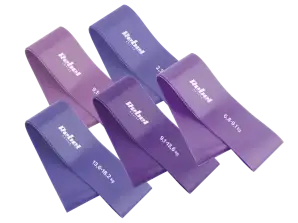 Mini Band L 2.3 Latex Exercise Bands Set 18.2 kg 5 Elastic Bands Purple REBEL ACTIVE