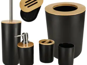 Set da bagno set dispenser spazzole set 6 pezzi nero