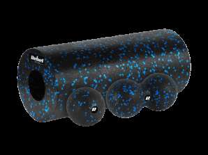Massage roller set ball duoball 3 pieces color black and blue material EPP REBEL ACTIVE
