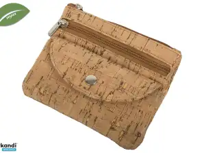 Schlüsseltasche mit Ring + Hartgeldfach - veganes Korkmaterial - nachhaltig
