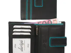 "Color Exclusive" Rindleder Geldbörse mit großem Kleingeldfach, 7 Kartenfächer, Außenriegel