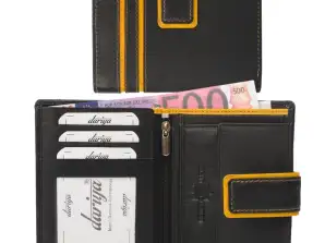 "Color Exclusive" Rindleder Geldbörse mit großem Kleingeldfach, 7 Kartenfächer, Außenriegel