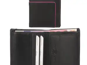 "Color Exclusive" Kleine Rindleder Geldbörse mit großem Kleingeldfach, 6 Kartenfächer