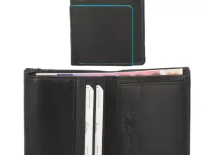 "Color Exclusive" Kleine Rindleder Geldbörse mit großem Kleingeldfach, 6 Kartenfächer