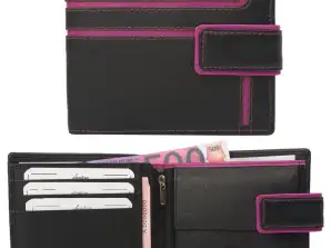 "Color Exclusive" Rindleder Geldbörse mit großem Kleingeldfach, 6 Kartenfächer, Außenriegel
