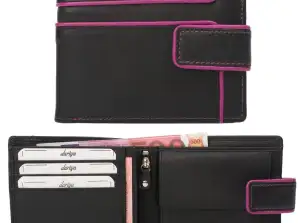 "Color Exclusive" Rindleder Geldbörse mit großem Kleingeldfach, 6 Kartenfächer, Außenriegel