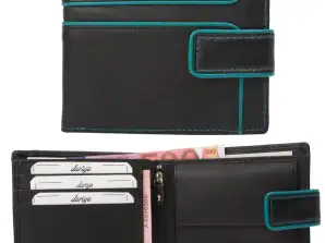 "Color Exclusive" Rindleder Geldbörse mit großem Kleingeldfach, 6 Kartenfächer, Außenriegel