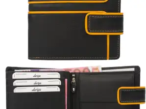 "Color Exclusive" Rindleder Geldbörse mit großem Kleingeldfach, 6 Kartenfächer, Außenriegel