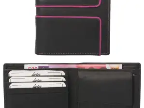 "Color Exclusive" Kleine Rindleder Geldbörse mit großem Kleingeldfach, 8 Kartenfächer