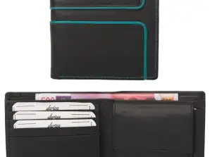 "Color Exclusive" Kleine Rindleder Geldbörse mit großem Kleingeldfach, 8 Kartenfächer