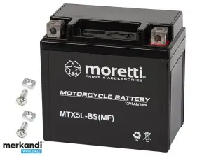 82 353# Moottoripyörän akku 12v 5ah mtx5l bs moretti