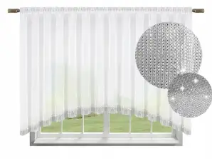 FERDIG GARDIN 150x300 VOILE BOW RHINESTONES GARDINER GARDIN L223 MED PAJETTER 150 X 300