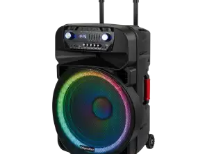 Активна акустична колонка з 2 бездротовими мікрофонами UHF SD Bluetooth FM USB LED 60 Вт