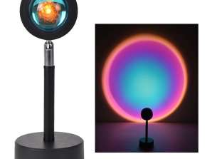 Sunset Lamp Lámpara de proyector de luz con USB Color ajustable Rotación de 360° LED romántica