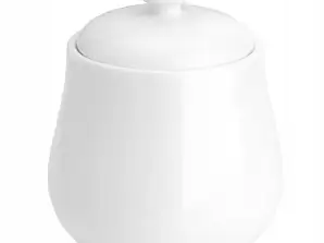 SUGAR BOWL SUGAR BOWL WHITE PORCELAIN WITH LID