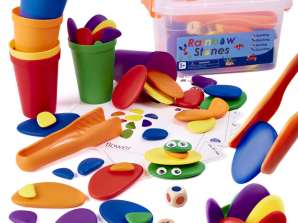 Kreatives buntes Kieselstein-Montessori-Puzzle