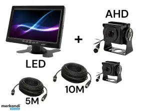 NVOX AHM607 DUAL 4PIN NVOX CMA57 NVOX KABEL 4PIN 5M/10M LCD monitor do auta 7palcový 12/24V kabel 5m/10m a zadní kamera 4pin set AHD