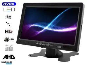 Nvox ahm607 double moniteur de voiture LCD autonome de 7 pouces AHD/HD 4pin avec cadre 12/24v