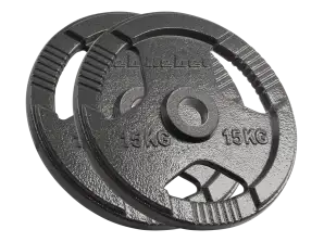 LEC RBA 2143 15 olimpiai öntöttvas súlykészlet 2x15kg. 51 mm-es lyuk. lemez fogantyúkkal. LÁZADÓ AKTÍV