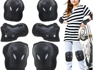 L BRNO Knee pads elbow wrists rollers bike scooter set black