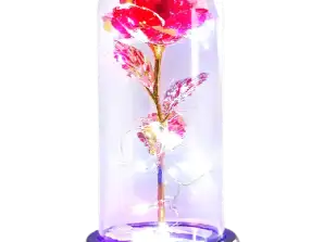 Eeuwige roos in glas met LED-verlichting - een elegant cadeau voor elke gelegenheid