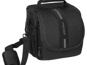 Sac photo avec housse de pluie et compartiments pour accessoires, noir/gris