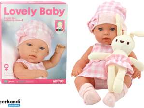 Poupée bébé dans un Carrier Bunny Plaid Outfit Rose