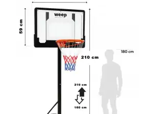 Zestaw do koszykówki kosz WEEP M0182 regulowany do 210cm mobilny stabilny