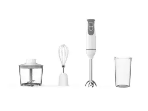 Hand Blender with Chopper Oliver Voltz OV51112NSC, 600W, 700ml, stainless steel rod, With egg whisk, White
