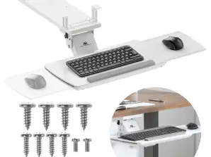 Maclean Tastaturhalterung für den Untertisch. verstellbar. Max. 5kg. weiß. MC 156 W