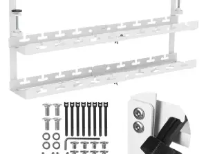 Maclean Kabel-Organizer unter dem Schreibtisch. Max. Last 5kg. Max. 728 mm. 2 Ebenen. weiß. MC 102 W