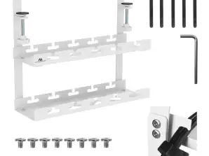 Maclean Kabel-Organizer unter dem Schreibtisch. Max. Last 5kg. 2 Ebenen. weiß. MC 104 W