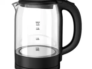 Oliver Voltz OV51230X,Electric kettle, 2200W, 1,7 l, High quality glass body, Black