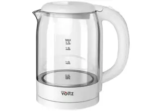 Oliver Voltz OV51230X,Electric kettle, 2200W, 1,7 l, High quality glass body, White