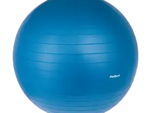 Reabilitacinė gimnastikos kamuoliukas 75 cm su rankine pompa. mėlyna spalva. REBEL ACTIVE