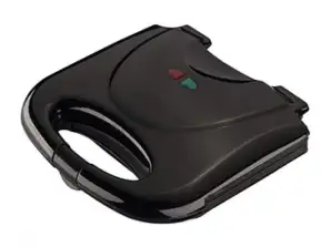 Rosberg R51442A, 2 slices sandwich toaster 800W, Grill plates, Black