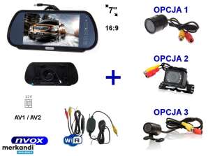 7 collu LCD monitora komplekts atpakaļskata spogulī 12v 24v automašīnas atpakaļgaitas kamera un bezvadu wifi modulis