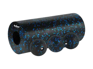 Massagerollen-Set Ball Duoball 3-teilig Farbe schwarz und blau Material EPP REBEL ACTIVE