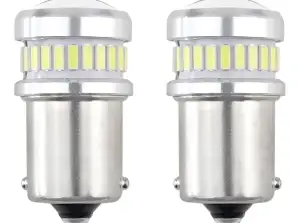 Ampoules LED canbus 3014 24smd 3030 6smd ba15s p21w r10w r5w blanc 12v 24v amio 02448