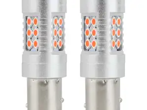 LED-pærer canbus 3030 24smd 1157 bay15d pr21/5w røde 12v 24v amio 02579