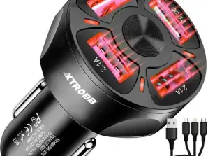 Cargador de coche 4x cable USB Xtrobb 19907