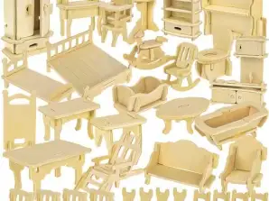 Wooden Doll Furniture Set 34 pcs 23542