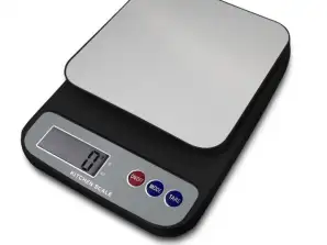 Rosberg R51651P, Elektronisk Kjøkkenvekt, opp til 5 kg., batterier inkludert, Svart/Grå