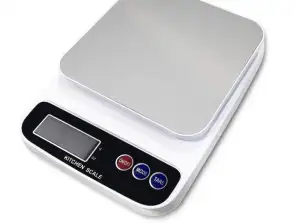 Rosberg R51651P, Elektronisk Kjøkkenvekt, opp til 5 kg., batterier inkludert, Hvit/Svart