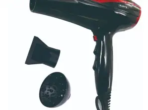 Hair dryer Rosberg R51100OD, 2200W, 2 speeds, 3 temperature settings, diffuser, Black/Red