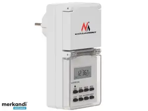 Digital timer Maclean utendørs tilfeldig funksjon 10 programmer maks 156 program 3600 W IP44 MCE08