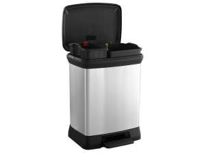 Контейнер с педалью для сортировки Curver Deco Bin металлизированный 10 18L