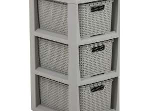 ПОЛКА ИЗ РАТАНА 3 X 7L   1725 СЕРЫЙ